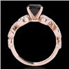 Image 2 : 1.4 ctw Certified VS Black Diamond Solitaire Ring 10k Rose Gold - REF-49W2H