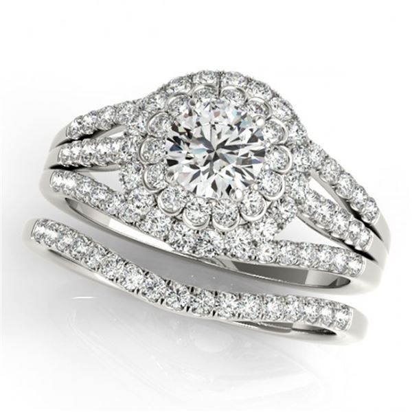 1.41 ctw Certified VS/SI Diamond 2pc Wedding Set Halo 14k White Gold - REF-118F2M