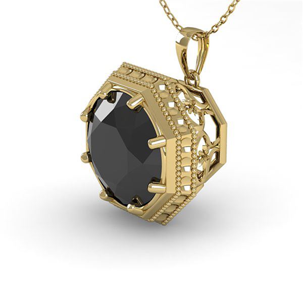 1.50 ctw Black Diamond Necklace Art Deco 18k Yellow Gold - REF-39F5M