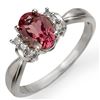 Image 1 : 1.06 ctw Pink Tourmaline & Diamond Ring 18k White Gold - REF-28H8R