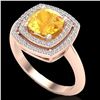Image 2 : 1.77 ctw Citrine & Micro VS/SI Diamond Pave Ring 14k Rose Gold - REF-42M3G