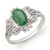 Image 1 : 0.81 ctw Emerald & Diamond Ring 18k White Gold - REF-25N9F