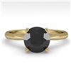 Image 1 : 1.50 ctw Black Diamond Engagment Designer Ring 14k Yellow Gold - REF-35G6W