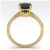 Image 3 : 1.50 ctw Black Diamond Engagment Designer Ring 14k Yellow Gold - REF-35G6W