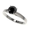 Image 1 : 1 ctw Fancy Black Diamond Solitaire Engagment Ring 10k White Gold - REF-23G2W