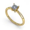 Image 2 : 0.52 ctw Princess Cut VS/SI Diamond Engagment Ring 14k Yellow Gold - REF-68R8K