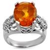 Image 1 : 6.20 ctw Citrine & Diamond Ring 10k White Gold - REF-40F9M