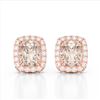 Image 1 : 2.50 ctw Morganite & Micro Pave VS/SI Diamond Earrings 10k Rose Gold - REF-48Y6X