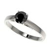 Image 1 : 0.75 ctw Fancy Black Diamond Solitaire Engagment Ring 10k White Gold - REF-23F3M