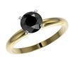 Image 2 : 1.25 ctw Fancy Black Diamond Solitaire Engagment Ring 10k Yellow Gold - REF-24A4N