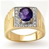Image 1 : 2.75 ctw Tanzanite & Diamond Ring 10k Yellow Gold - REF-53F5M