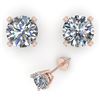 Image 2 : 1.0 ctw VS/SI Diamond Stud Designer Earrings 18k Rose Gold - REF-116M6G