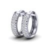 Image 1 : 0.15 ctw Micro Pave Hoop VS/SI Diamond Certified Earrings 10k White Gold - REF-19W5H