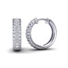 Image 2 : 0.15 ctw Micro Pave Hoop VS/SI Diamond Certified Earrings 10k White Gold - REF-19W5H