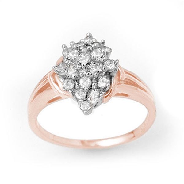 0.25 ctw Certified VS/SI Diamond Ring 18k Rose Gold - REF-31N2F