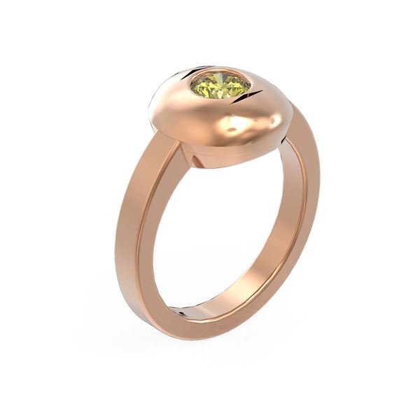 0.52 ctw Fancy Yellow Diamond Ring 18K Rose Gold - REF-124K9Y