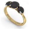 Image 1 : 2 ctw Past Present Future Black Diamond Ring Martini 14k Yellow Gold - REF-57N2F