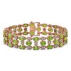Image 1 : 15.64 ctw Peridot & Diamond Row Bracelet 10K Rose Gold - REF-209M3G