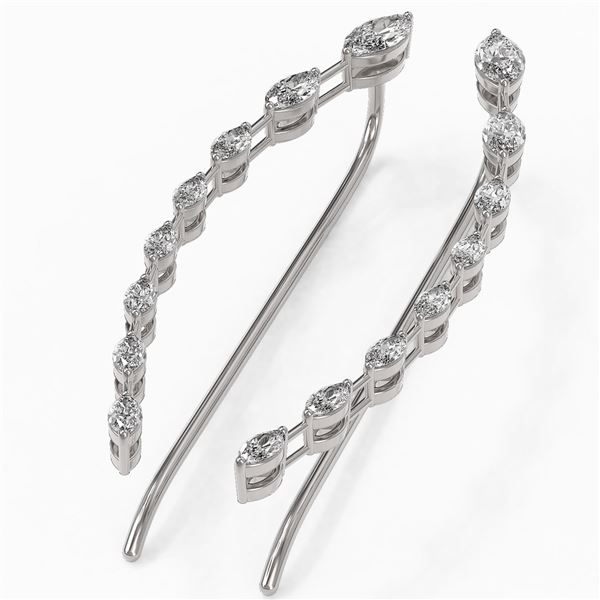 1.74 ctw Marquise Cut Diamond Designer Earrings 18K White Gold - REF-229X3A