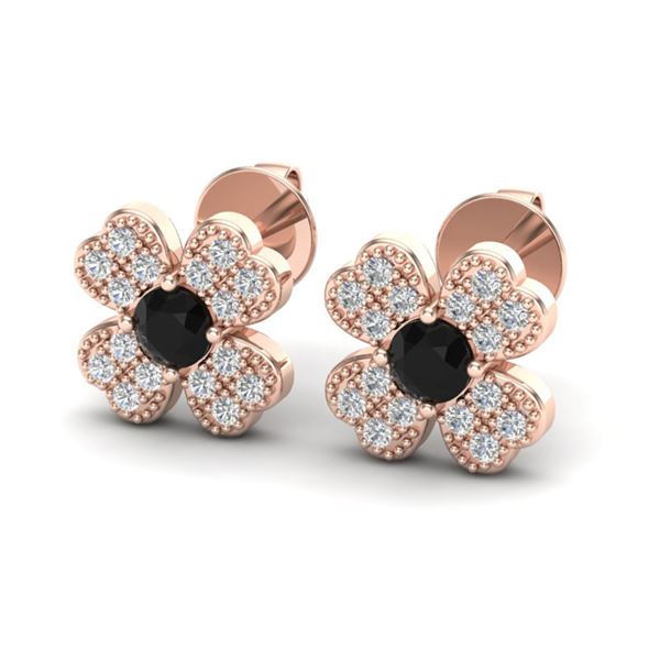 0.54 ctw Micro Pave VS/SI Diamond Certified Earrings 14k Rose Gold - REF-30N2F