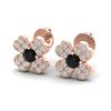 0.54 ctw Micro Pave VS/SI Diamond Certified Earrings 14k Rose Gold - REF-30N2F