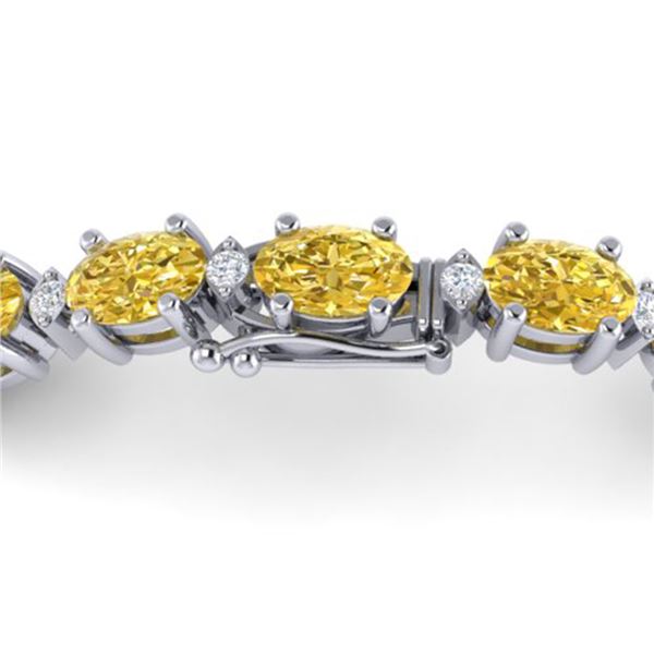 12 ctw Citrine & VS/SI Diamond Eternity Bracelet 10k White Gold - REF-56W2H