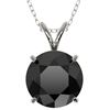 2.50 ctw Fancy Black Diamond Solitaire Necklace 10k White Gold - REF-60R3K