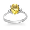 Image 1 : 1.58 ctw Citrine & Diamond Ring 10k White Gold - REF-16G5W