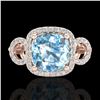 Image 1 : 3.75 ctw TOPAZ & Micro VS/SI Diamond Certified Ring 14k Rose Gold - REF-42K6Y