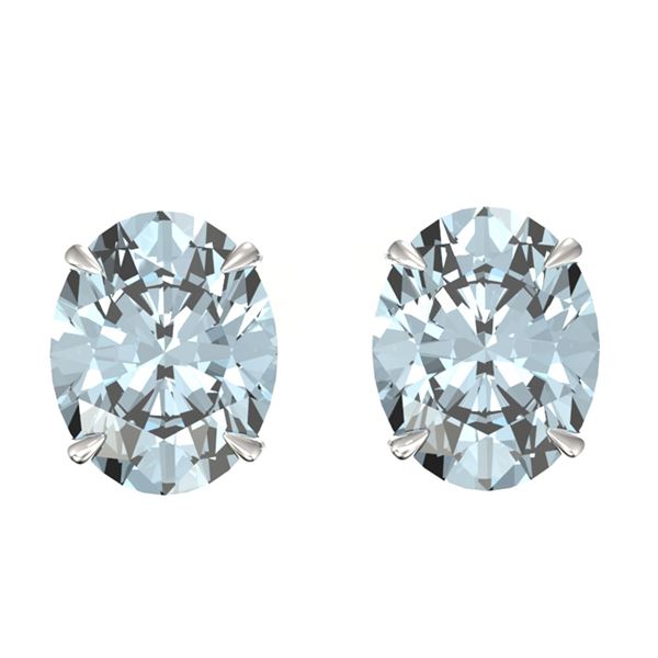 7 ctw Sky Blue Topaz Designer Stud Earrings 18k White Gold - REF-28K3Y