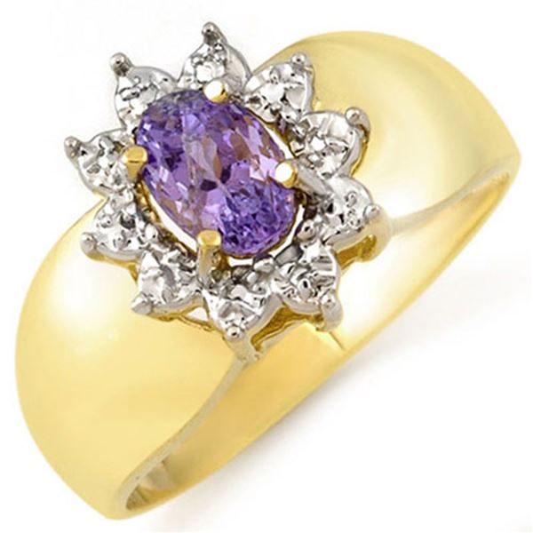 0.70 ctw Tanzanite Ring 14k Yellow Gold - REF-16A3N