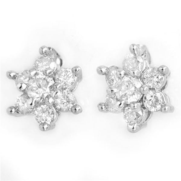 0.50 ctw Certified VS/SI Diamond Earrings 18k White Gold - REF-32M3G
