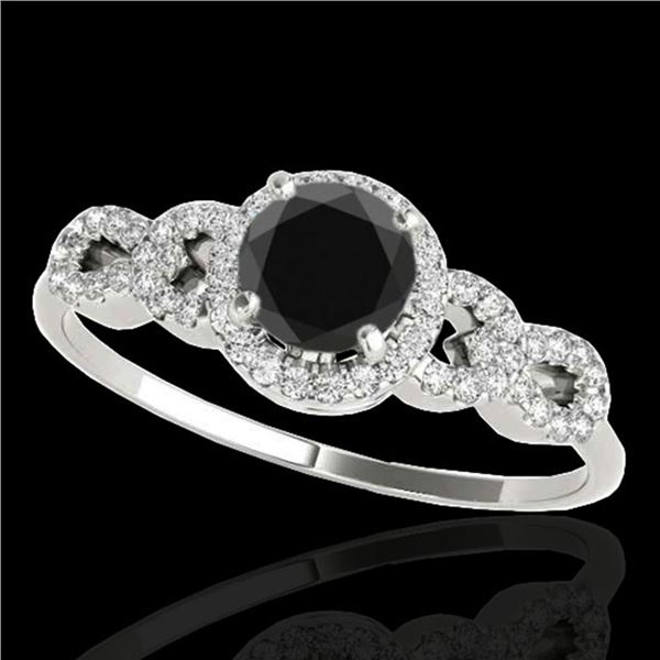 1.33 ctw Certified VS Black Diamond Solitaire Ring 10k White Gold - REF-53K2Y