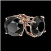 Image 3 : 2.50 ctw Fancy Black Diamond Solitaire Stud Earrings 10k Rose Gold - REF-42H2R