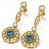 Image 3 : 2.19 ctw Intense Blue Diamond Earrings 18K Yellow Gold - REF-222X2A