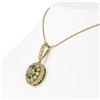 Image 3 : 4.22 ctw Tourmaline & Diamond Victorian Necklace 14K Yellow Gold - REF-134X2A