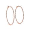 Image 2 : 0.5 ctw Diamond VS/SI 20 MM Hoop Earrings 14k Rose Gold - REF-47A9N