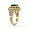 Image 3 : 4.55 ctw Certified Emerald & Diamond Victorian Ring 14K Yellow Gold - REF-143H6R