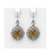 Image 1 : 8.52 ctw Canary Citrine & Diamond Earrings 18K White Gold - REF-172W8H