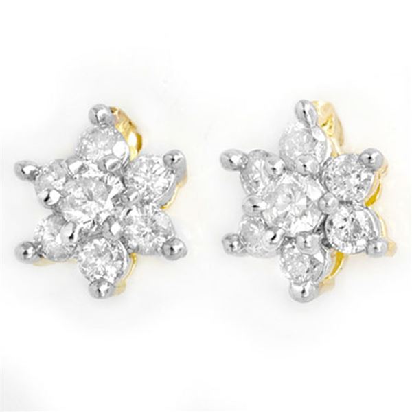 0.50 ctw Certified VS/SI Diamond Earrings 14k Yellow Gold - REF-26G8W