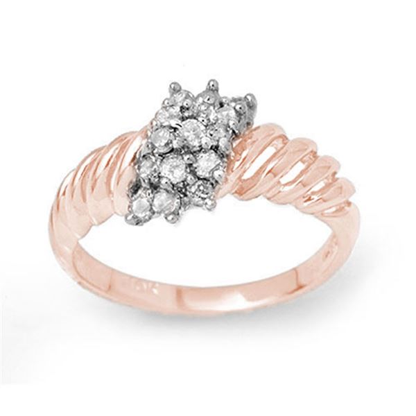 0.25 ctw Certified VS/SI Diamond Ring 14k Rose Gold - REF-25G2W