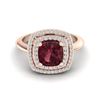 Image 1 : 2.27 ctw Garnet & Micro VS/SI Diamond Pave Ring 14k Rose Gold - REF-42A8N