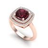 Image 2 : 2.27 ctw Garnet & Micro VS/SI Diamond Pave Ring 14k Rose Gold - REF-42A8N