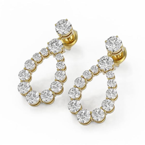 2.62 ctw Diamond Designer Earrings 18K Yellow Gold - REF-223Y4X