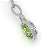 Image 2 : 3 ctw Peridot & Micro Pave Halo VS/SI Diamond Necklace 14k White Gold - REF-41K6Y