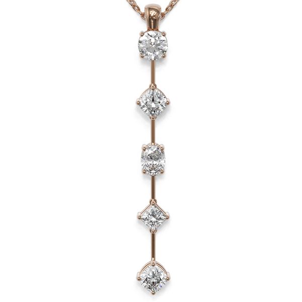 1.45 ctw Mix cut Diamonds Designer Necklace 18K Rose Gold - REF-163A6N
