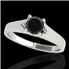 Image 1 : 1 ctw Certified VS Black Diamond Solitaire Ring 10k White Gold - REF-34A2N