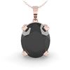 Image 2 : 5.0 ctw Oval Black Diamond Designer Necklace 18k Rose Gold - REF-131Y4X