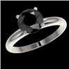 Image 2 : 2.09 ctw Fancy Black Diamond Solitaire Engagment Ring 10k White Gold - REF-35F6M