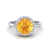 Image 1 : 2 ctw Citrine & Micro VS/SI Diamond Ring Designer 18k White Gold - REF-45W2H